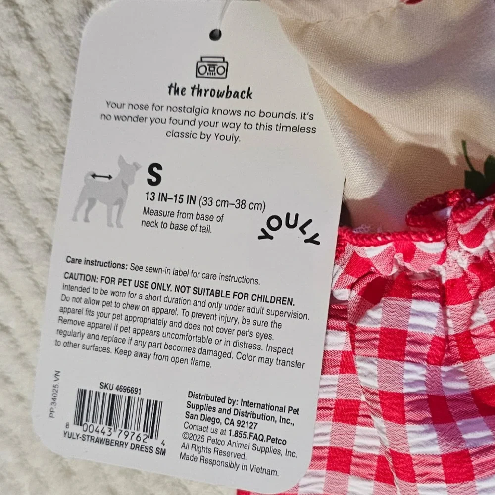 Youly the throwback Strawberry Gingham Dress w/ Matching Gingham Hat (S)